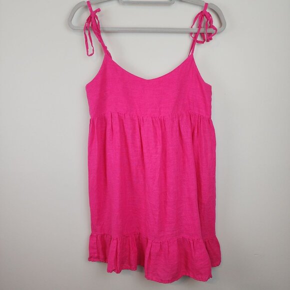 Zara Dresses & Skirts - Zara pink mini dress Linen sz XS summer beach sundress